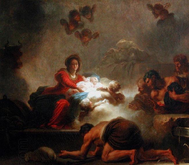Jean-Honore Fragonard The Adoration of the Shepherds. China oil painting art